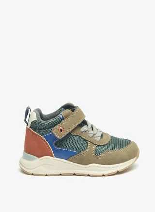 Boys Colourblock High Top Casual Sneakers With Hook And Loop Closure 