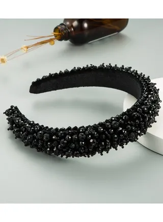 Headband Monalisa For Women's and  Girls Black Stones Hand Made 