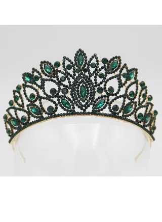 Ddaniela Ruslana Collection Faux dark green Crown Tiara 