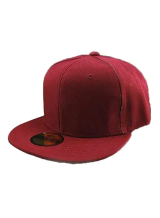 Adjustable Snapback Baseball Cap Wine Red 
