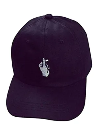 Embroidered Heart Gesture Baseball Cap Purple 