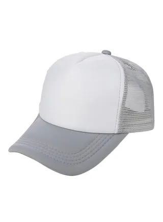 Adjustable Trucker Baseball Cap Grey/White 