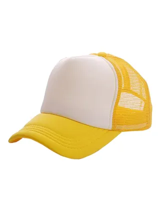 Adjustable Trucker Baseball Cap Yellow/White 