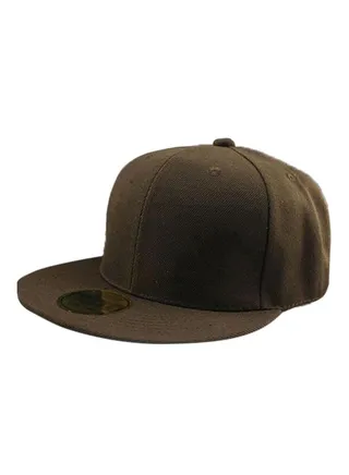 Adjustable Snapback Baseball Cap Brown 