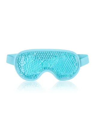 KASTWAVE Eye Mask, Cooling Reusable Hot Cold Compress Gel Beads Eye Mask for Puffy Eyes, Dark Circles, Migraine, Headache, Stress Relief, Sinus Pain - Light Blue 