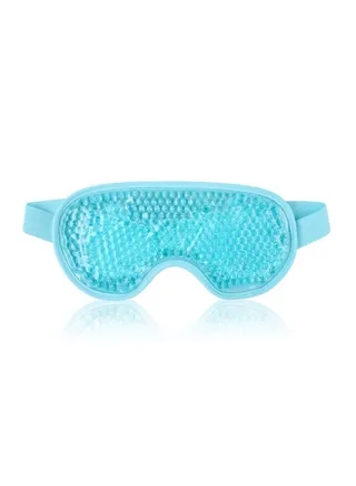 KASTWAVE Eye Mask, Cooling Reusable Hot Cold Compress Gel Beads Eye Mask for Puffy Eyes, Dark Circles, Migraine, Headache, Stress Relief, Sinus Pain - Light Blue 