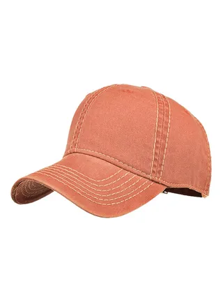 6-Panel Patchwork Pattern Baseball Cap Orange 