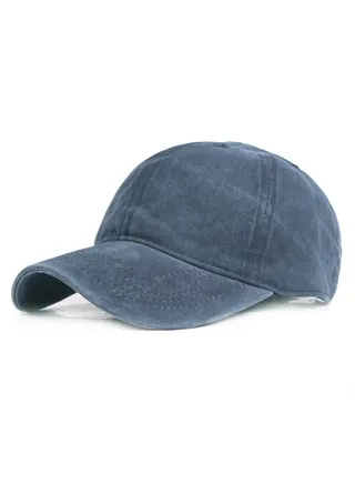 Simple Baseball Cap Sun Hat Adjustable Navy Blue 