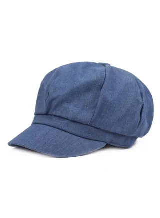 Octagonal Hat Beret Hat Cowboy Cap Dark Blue 