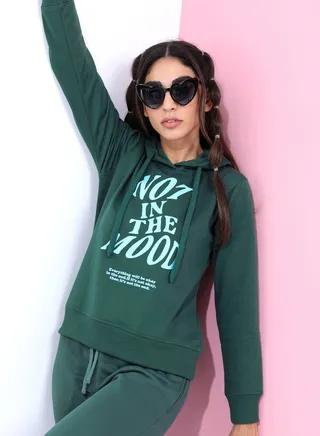 Regular Fit Letter Print Hoodie