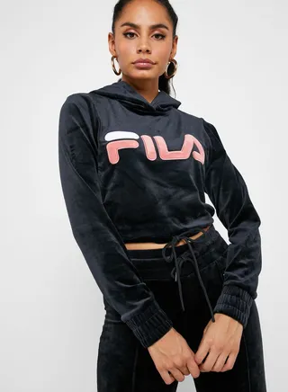 Aitana Cropped Velour Hoodie 