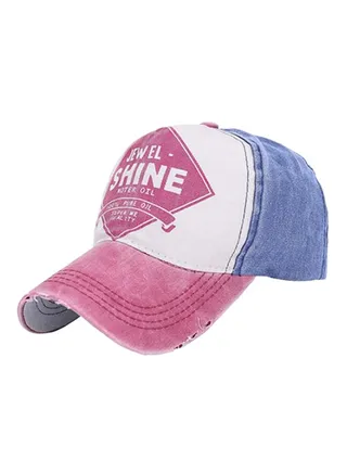English Letter Print Snapback Baseball Cap Red/Blue 