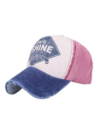 English Letter Print Snapback Baseball Cap Blue/Red 