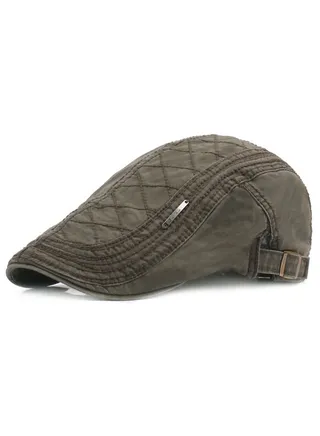Cotton Beret British Retro Cap Adjustable Green 