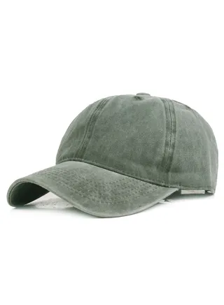 Simple Baseball Cap Sun Hat Adjustable Green 