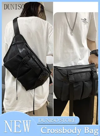 Compact Waist Bag for Men and Women Waterproof Crossbody Bag Multipurpose Chest Shoulder Bag with Buckle Everyday Carry Bag Sling Bag for Travel Work Sports 