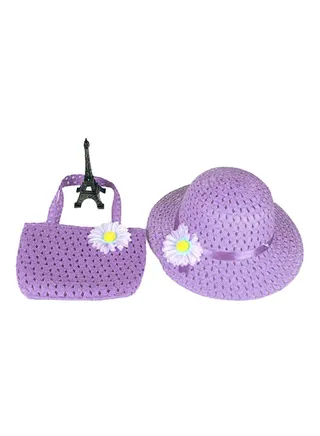 Little Princess Hat And Bag Set Purple 