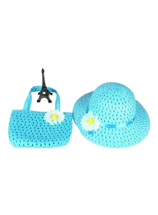 Little Princess Hat And Bag Set Light Blue 