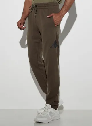Kappa Logo Detail Joggers with Drawstring Closure and Pockets 