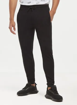 Kappa Logo Print Joggers with Drawstring Closure and Pockets 