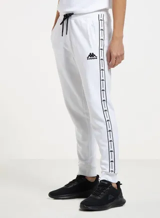 Kappa Tape Detail Joggers with Drawstring Waistband and Pockets 