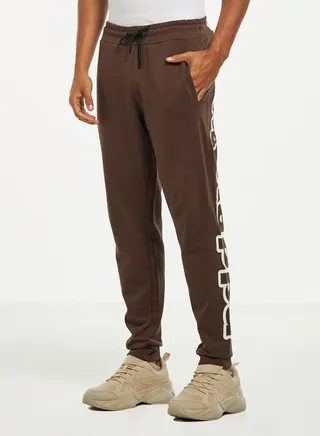 Kappa Logo Print Joggers with Elasticated Waistband and Pockets 