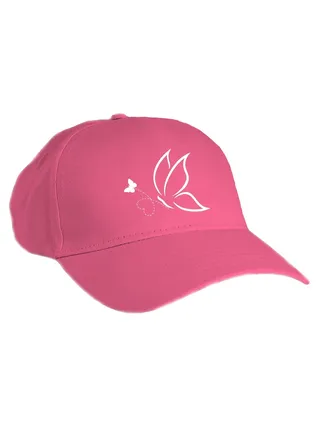 Daily pink cap with a print of butterfly 