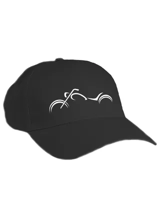 Daily black cap with a print of bicycle design 