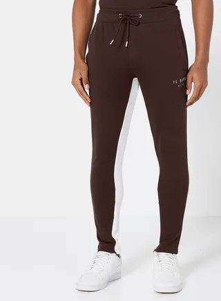 Logo Paneled Slim Fit Joggers 