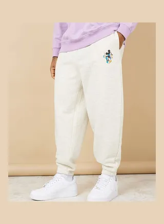 Mickey Mouse Print Pocket Placement Print Oversized Jogger 
