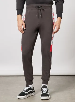 Regular Fit Joggers Brown/White 