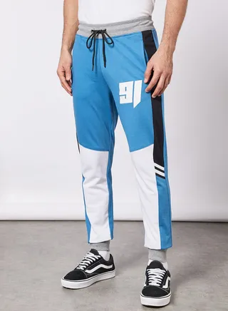 Regular Fit Joggers Sky Blue/White/Black 