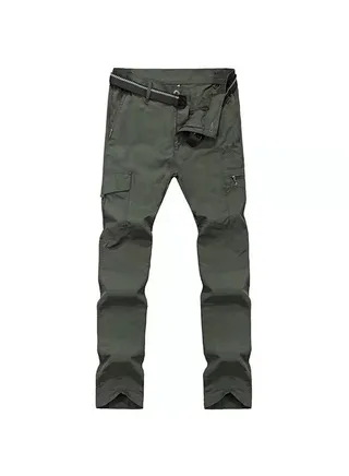 Waterproof Slim Fit Cargo Pants With Pockets Green 