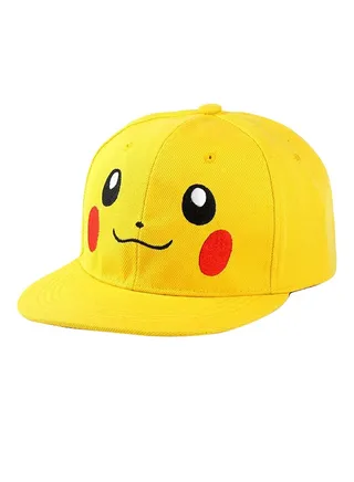 Cute Cartoon Pokemon Printed Hip Hop Baseball Cap Yellow 