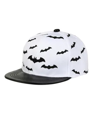 Cute Batman Cartoon Hip Hop Baseball Cap Black/White 