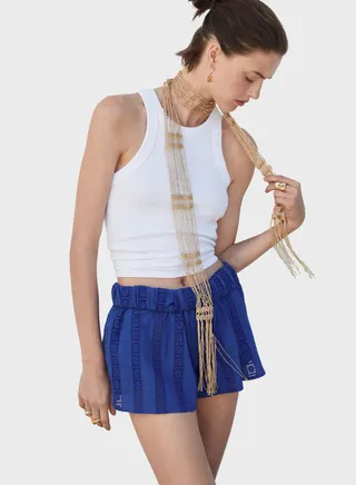 Striped High Waist Shorts 