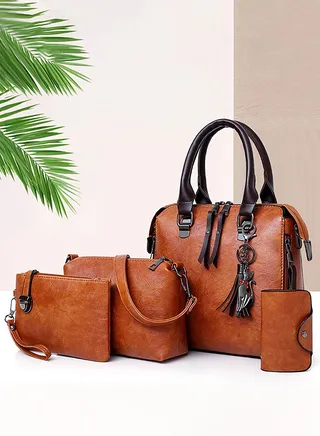 Retro Crossbody Women's Bag Handbag Wallet Four Piece Set 