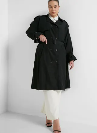 Button Down Belted Trench Coat