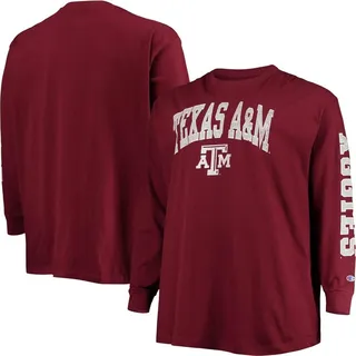 Men's Champion Maroon Texas A & M Aggies Big and Tall 2-Hit Long Sleeve T-shirt