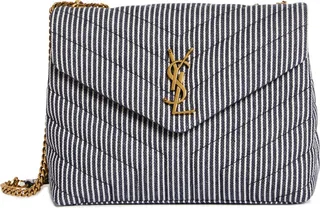 Small Lou Stripe Denim Puffer Shoulder Bag