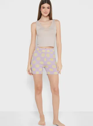 High Waist Printed Shorts 