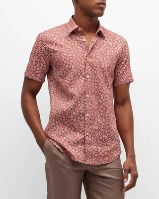 Men's Linen Short-Sleeve Sport Shirt