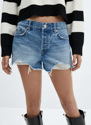 High Waist Denim Shorts 