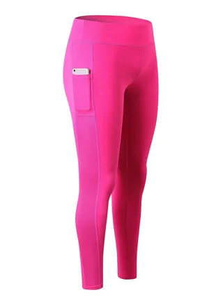 Women Quick Dry Breathable Elastic Trousers Pink 
