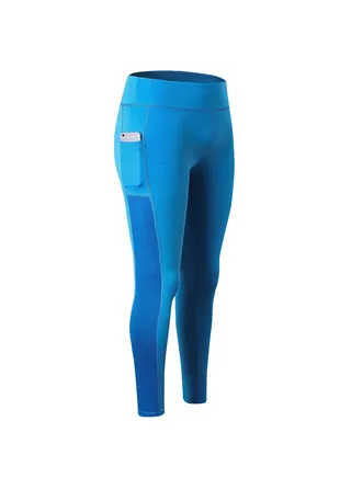 Women Quick Dry Breathable Elastic Trousers Blue 