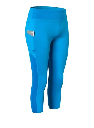 Women Quick Dry Breathable Elastic Trousers Blue 