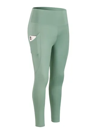 Women Quick Dry Breathable Elastic Trousers Green 