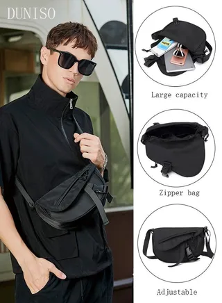 Fashionable Sling Bag Crossbody Bag for Men and Women Waterproof Sling Backpack Hiking Daypack Multipurpose Anti-theft Cross Body Chest Bag for Out door Sports 