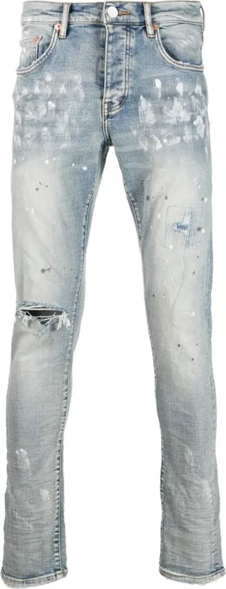 Paint Splatter Ripped Skinny Jeans