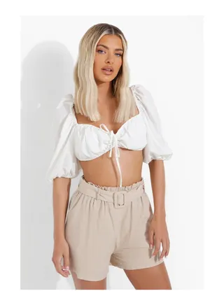 Linen Belted Shorts 
